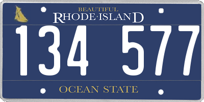 RI license plate 134577