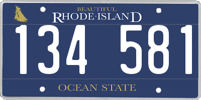 RI license plate 134581