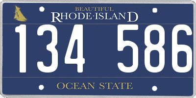 RI license plate 134586
