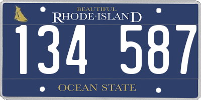 RI license plate 134587
