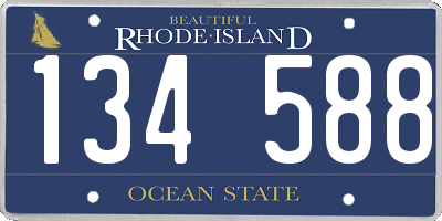 RI license plate 134588