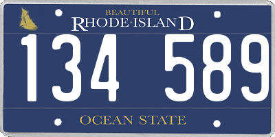 RI license plate 134589
