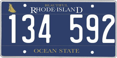 RI license plate 134592