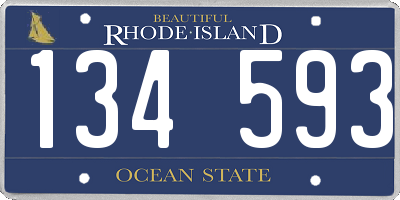 RI license plate 134593