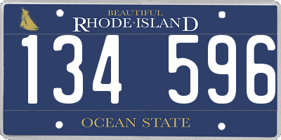 RI license plate 134596