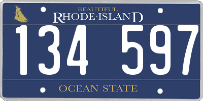 RI license plate 134597