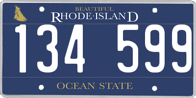 RI license plate 134599