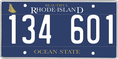 RI license plate 134601