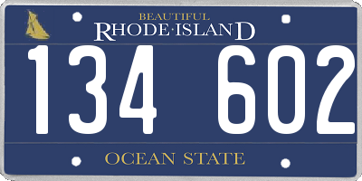 RI license plate 134602