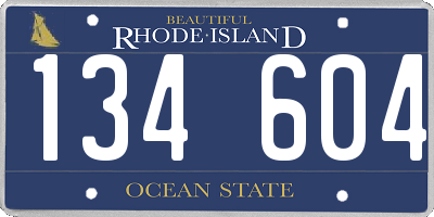 RI license plate 134604