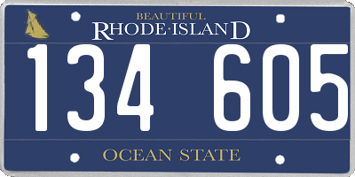 RI license plate 134605