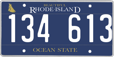 RI license plate 134613