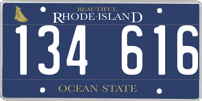 RI license plate 134616