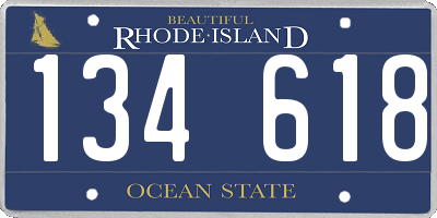 RI license plate 134618