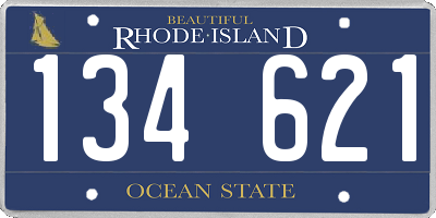 RI license plate 134621