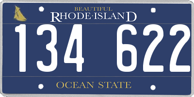 RI license plate 134622