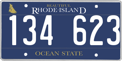 RI license plate 134623