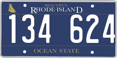 RI license plate 134624