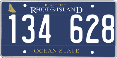 RI license plate 134628