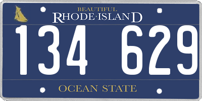 RI license plate 134629