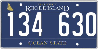 RI license plate 134630