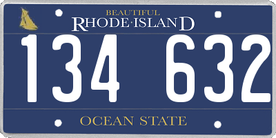 RI license plate 134632