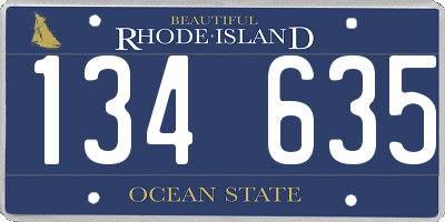RI license plate 134635