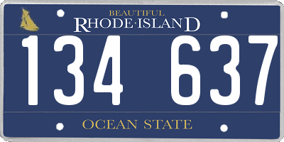 RI license plate 134637