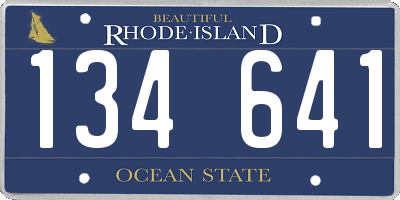 RI license plate 134641