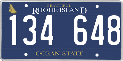 RI license plate 134648