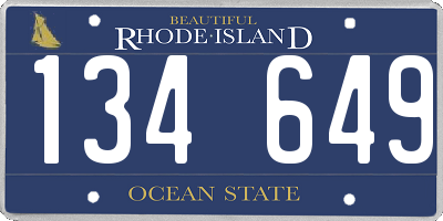 RI license plate 134649