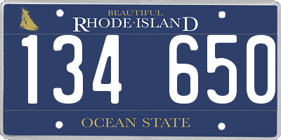 RI license plate 134650