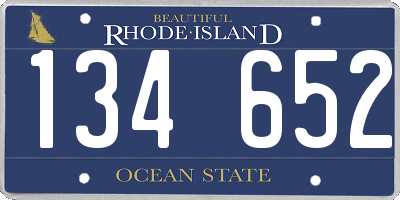 RI license plate 134652