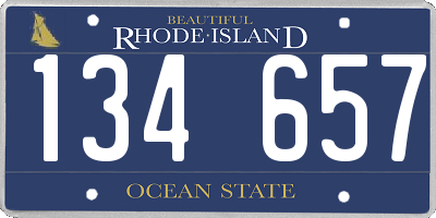 RI license plate 134657