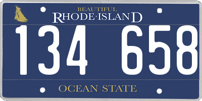 RI license plate 134658