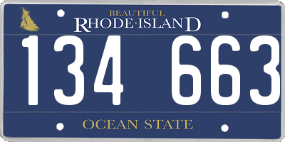 RI license plate 134663