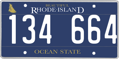 RI license plate 134664