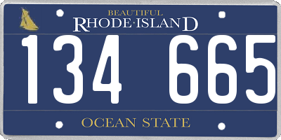 RI license plate 134665
