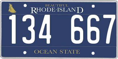 RI license plate 134667
