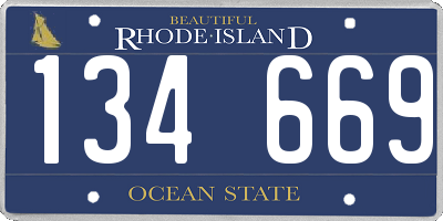 RI license plate 134669