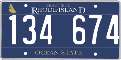 RI license plate 134674