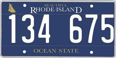 RI license plate 134675