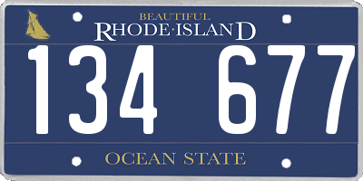 RI license plate 134677