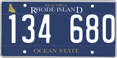 RI license plate 134680