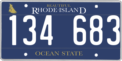 RI license plate 134683