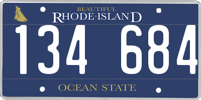 RI license plate 134684