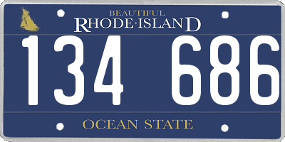 RI license plate 134686