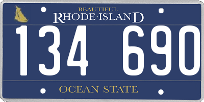RI license plate 134690