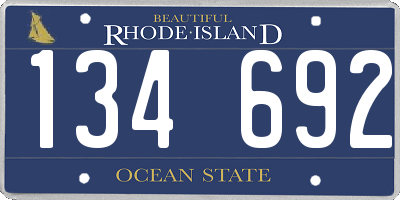 RI license plate 134692