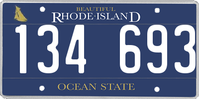 RI license plate 134693